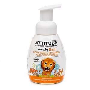 Attitude Eco Baby 3 in 1 Body Wash, Shampoo & Conditioner, Pomegranate 