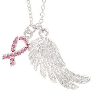   By DM Merchandising, Inc. Breast Cancer Awareness Angel Wish Necklace