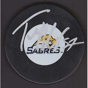  Tyler Myers Autographed Puck   NHL w COA   Autographed NHL 