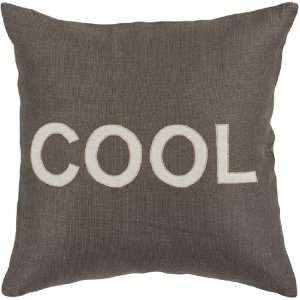   Gray and White COOL Text Decorative Throw Pillow