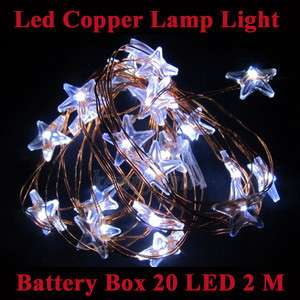 6ft 20 Bright LED Stars Decoration String Lights on Copper Wire 2 