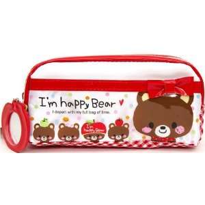  white red pencil case with bears & mirror from Japan Toys 