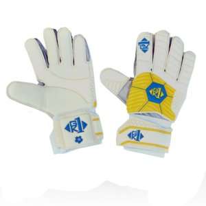  GK1 Azzurri Soccer Goalie Gloves WHITE/YELLOW/BLUE 11 