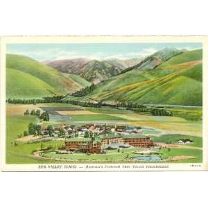 1940s Vintage Union Pacific Railroad Postcard Panoramic View of Sun 