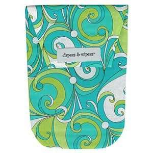  Turq Groovy Swirls   Diapees & Wipees Baby