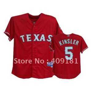 2pcs/lot 2011 softball jerseys texas rangers 5 kinsler cool base 