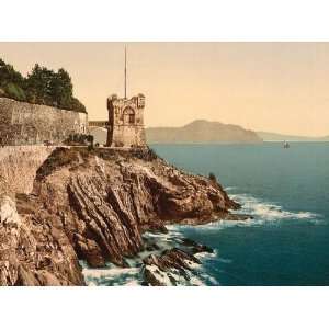   Travel Poster   The tower Nervi Genoa Italy 24 X 18 
