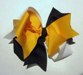 m2mg m2m Bee Chic Twirly Triple Layer Hair Bow Large Big Boutique 