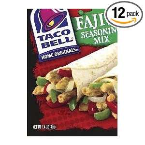 Taco Bell Home Originals Fajita Seasoning Mix, 1.4 Ounce Packets (Pack 