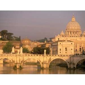 Basilica San Pietro and Ponte Sant Angelo, The Vatican, Rome, Italy 
