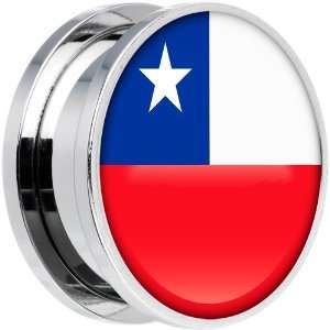  20mm Stainless Steel Chile Flag Saddle Plug Jewelry
