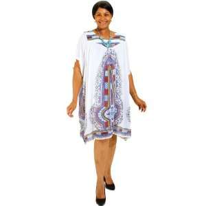  Traditional Print Tunic/Dress  White 