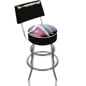 Pontiac Padded Swivel Bar Stool with Back   Game Room Products Pub 