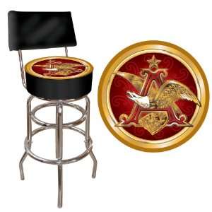  Budweiser A & Eagle Padded Bar Stool with Back   Game Room 