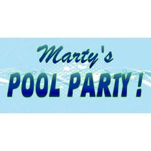  3x6 Vinyl Banner   Martys Pool Party 