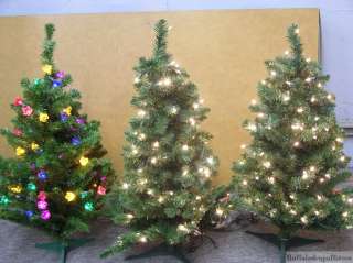 Everything Pictured. New Set of 3 Pre Lit Artificial Christmas Trees