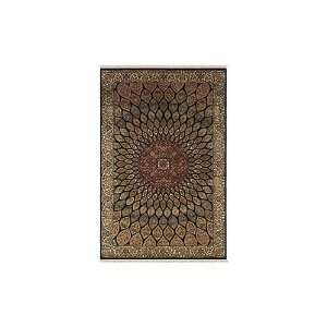  Home Puria Hand Knotted Reds, Black, Green, Ivory Light Mosaic Rug 