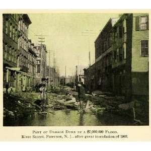 1907 Print Inundation 1903 River St. Flood Damages NJ   Original Color 