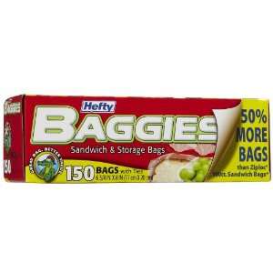  Hefty Baggies Sandwich Bags 150ct