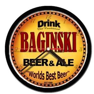  BAGINSKI beer and ale wall clock 