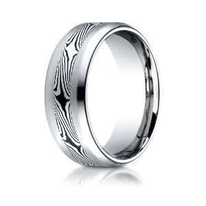  Bechmark Ring Cobaltchrome 8.0 Comfort Fit Satin Mokume Design Ring 