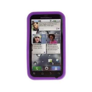  Silicone Phone Cover Case Dark Purple For Motorola DEFY 