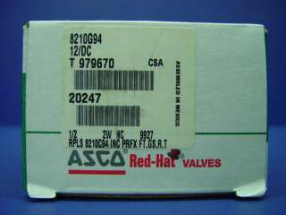 Asco Red Hat II Two Way Solenoid Valve 1/2 8210G94 NEW  