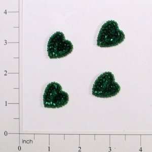  Heart Sequin Applique   Kelly Green   Mini   4 pcs.