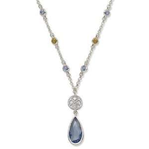   Necklace   Blue W/ Yellow Crystals & Team Logo GEMaffair Jewelry