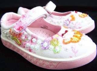 NEW Girl FLORAL SEQUINS Laura Ashley MJ Tennis Shoes 13  
