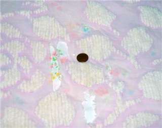   Lavender w White ROSES Cotton Chenille Bedspread CUTTER 106 X 80