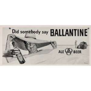  1946 Billboard Ballantine Ale Beer Beach Charles Towne 