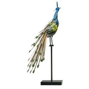  Peacock on Stand #1 Decorative Bird Sculpture