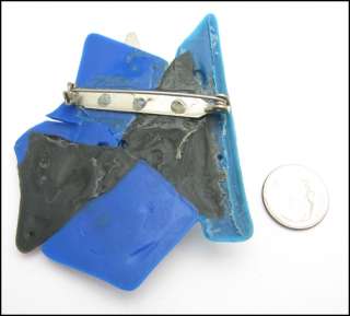 Blue, Pink, Silvertone STAR BROOCH Vintage PIN Plastic  