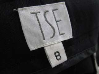 TSE Black Straight Wool Striped Pants Slacks Size 8  