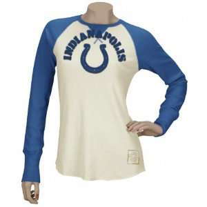 Retro Sport Indianapolis Colts Womens Stencil Long Sleeve Thermal Top 
