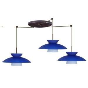 Trilo Three Light Cord Hung Pendant with Large Round Canopy Finish 