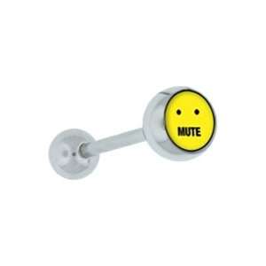  Smiley MUTE Logo Tongue Ring Barbell Body Jewelry Jewelry
