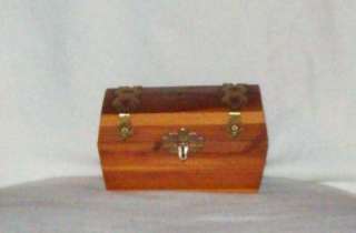 Cedar Wood Trinket Jewelry Box Chest Souvenir Stone Mt Ga RailRoad 