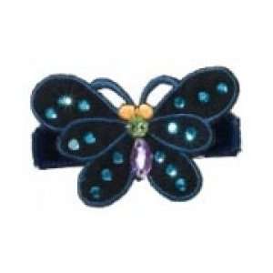  No Slippy Hair Clippy Felicia Navy Jeweled Butterfly 