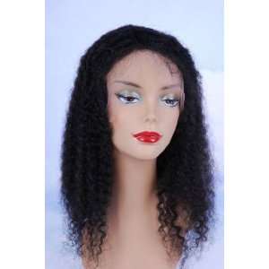   REMY HUMAN HAIR 14 KINKY CURL FULL LACE WIG 1B 