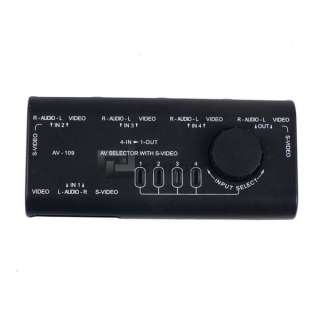 New 4 in1 4 group AV Audio Video S Video Selector Switch Box with 