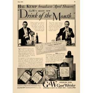   Gooderham Worts Hal Kemp Bartend   Original Print Ad