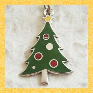 Vintage enamel BEAU CHRISTMAS TREE sterling charm  