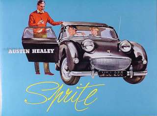 1958 1959 1960 Austin Healey Sprite Sales Brochure Color Foldout 