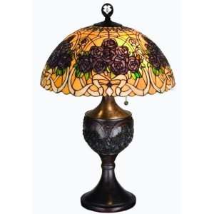  Purple Rose Bouquet Table Lamp 22.5 Inches H