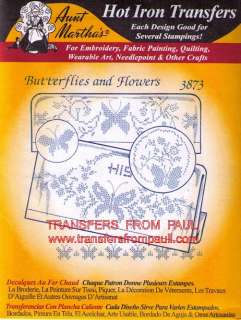   and Flowers Hand Cross stitch Embroidery Hot Iron on Transfers