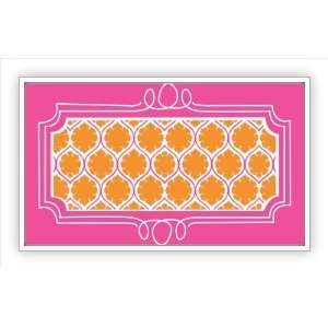  Orange Floral Medallion on White Tray (Small) Everything 