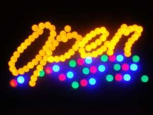 LED Neon Light Animated Motion OPEN Business Sign L41  