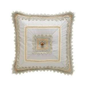  Sweet Dreams Square Mitered Blue Silk Pillow 18Sq